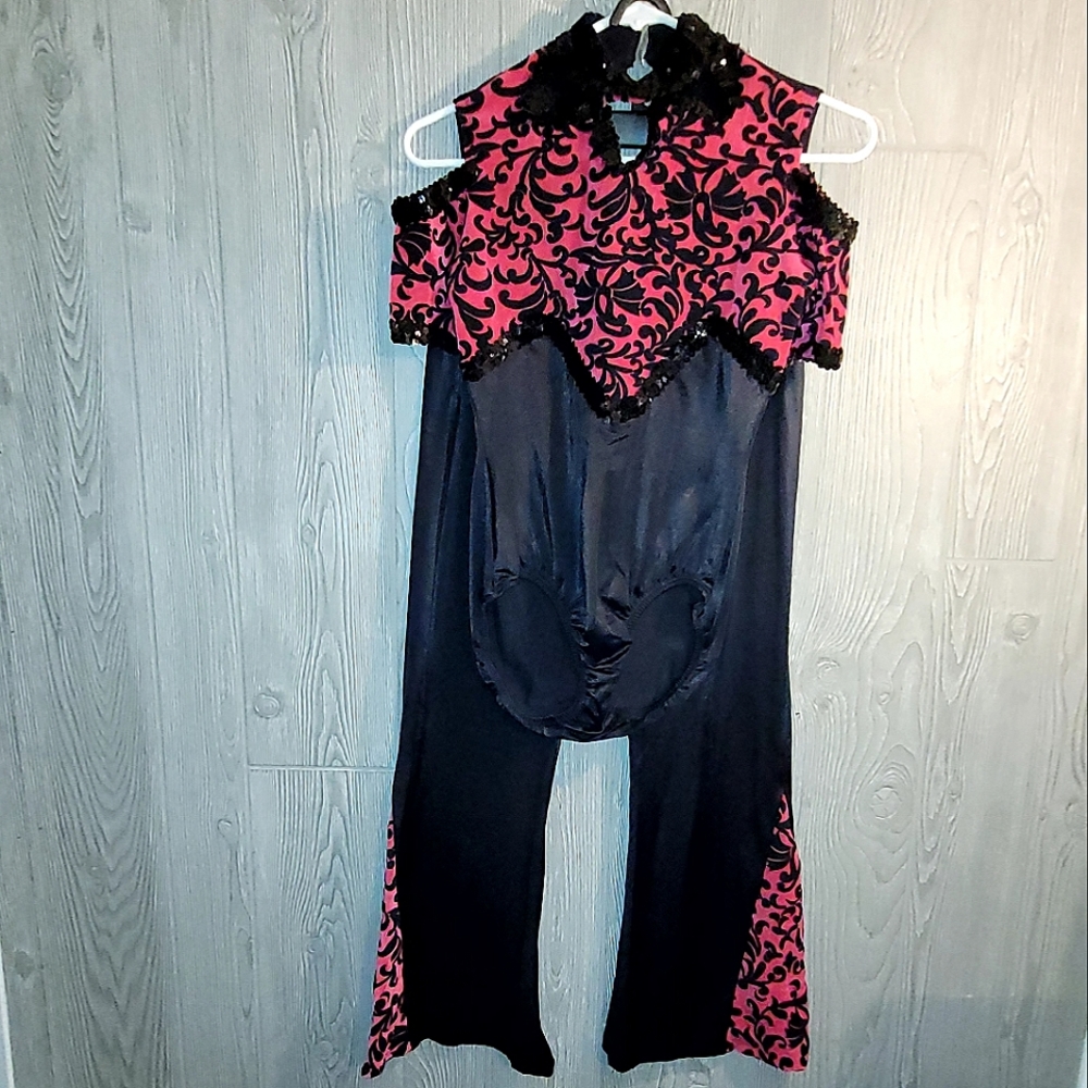 🕺🇺🇸Curtain Call Costumes Pink and Black Dance Costume- Adult Med